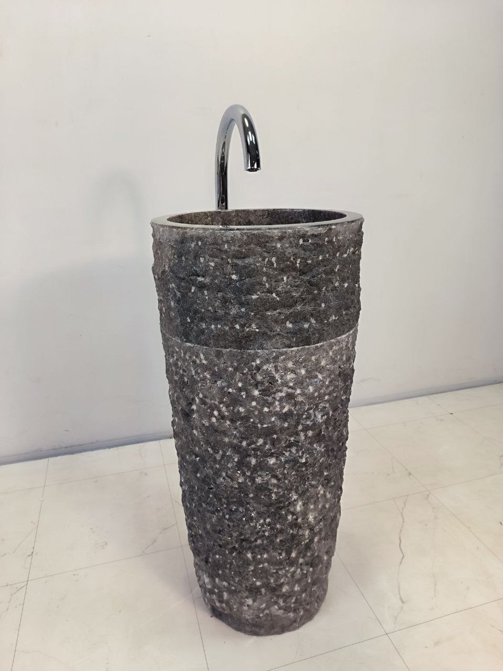 Раковина напольная из мрамора Pedestal Grey Marmo MN-65925 40х40х90 из натурального камня
