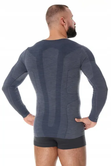 Термобелье мужская рубашка BRUBECK Comfort Wool LS11600 темный джинс
