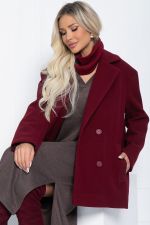 Пальто Я в теме (бордовое) Б12485-7 LT Collection