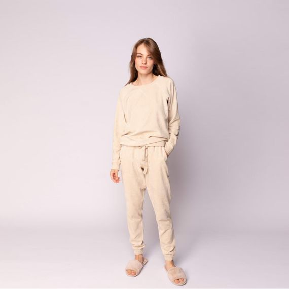 Лорен (беж) ХL Костюм велюровый