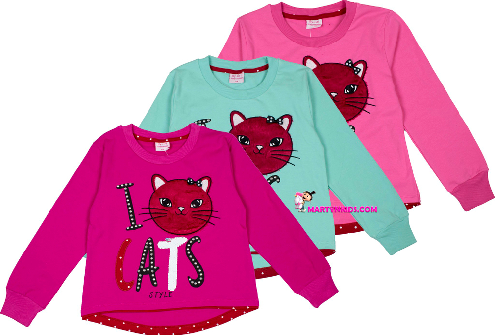 свитшот утепленный Кошка стиль начес 1798