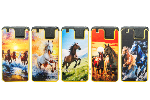 Зажигалки "Oney" JM-19(02) метал.Джет пламя Лошади 25шт*20бл/500