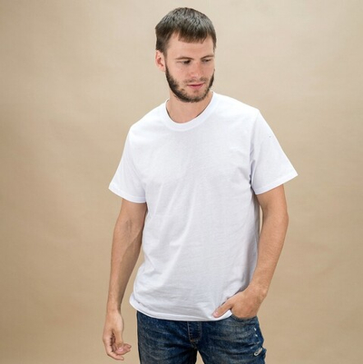 UZB Футболка Мужская Белая 100% ХЛОПОК VSE 160гр, 54(2XL)