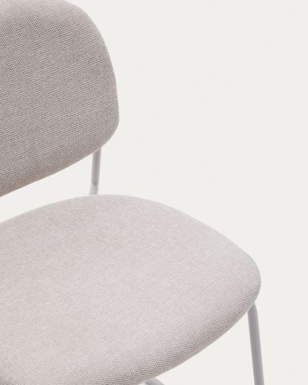 Стул Meli ткань бежевого цвета с бежевыми металлическими ножками Испания 