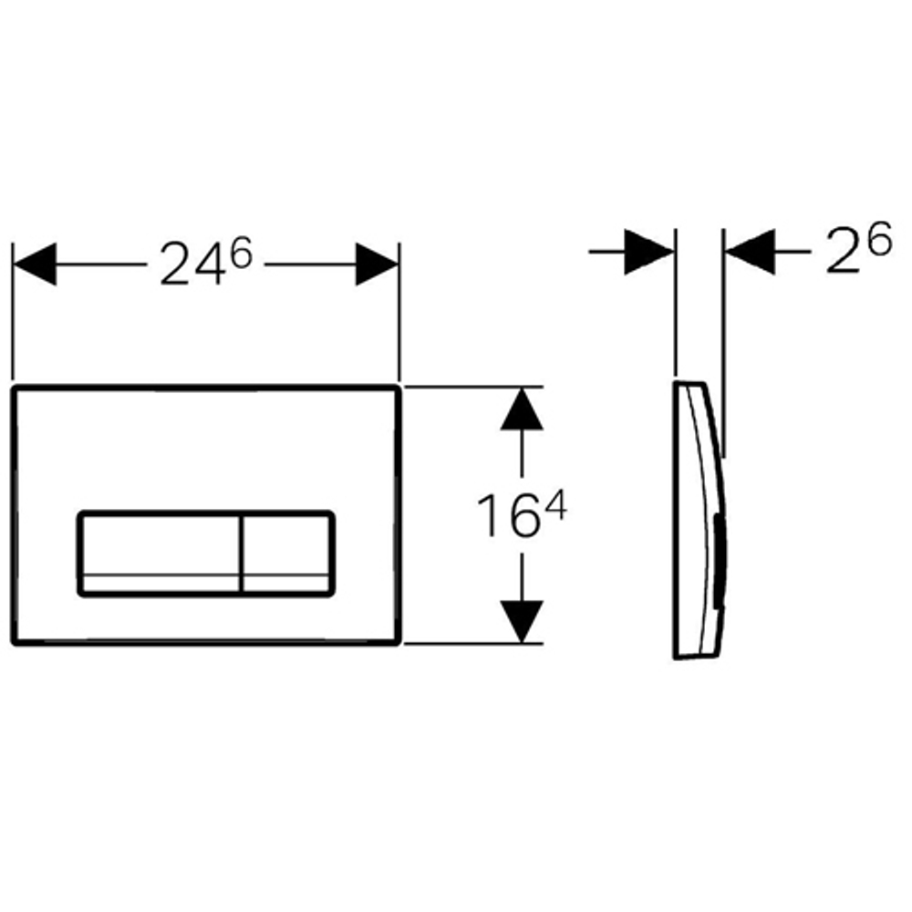 Кнопка слива GEBERIT Delta51 115.105.46.1 матовый хром схема