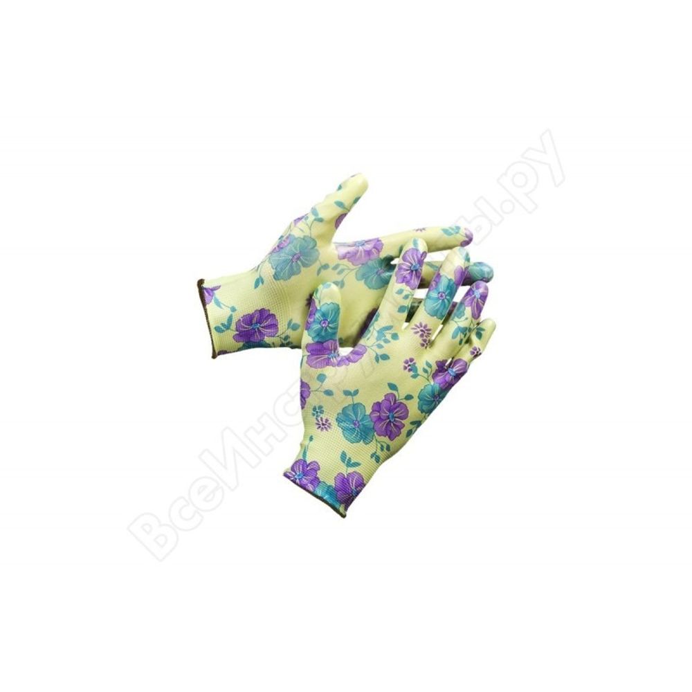 Перчатки GRINDA садовые, нитриловое покрытие L-XL зеленые