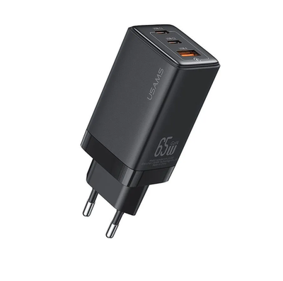 Зарядное устройство Usams US-CC180 65W 3 Ports GaN Black