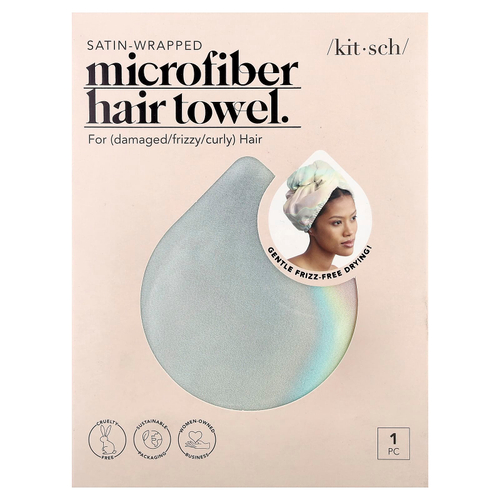 Kitsch, Атласное полотенце для волос из микрофибры, Aura, 1 шт.