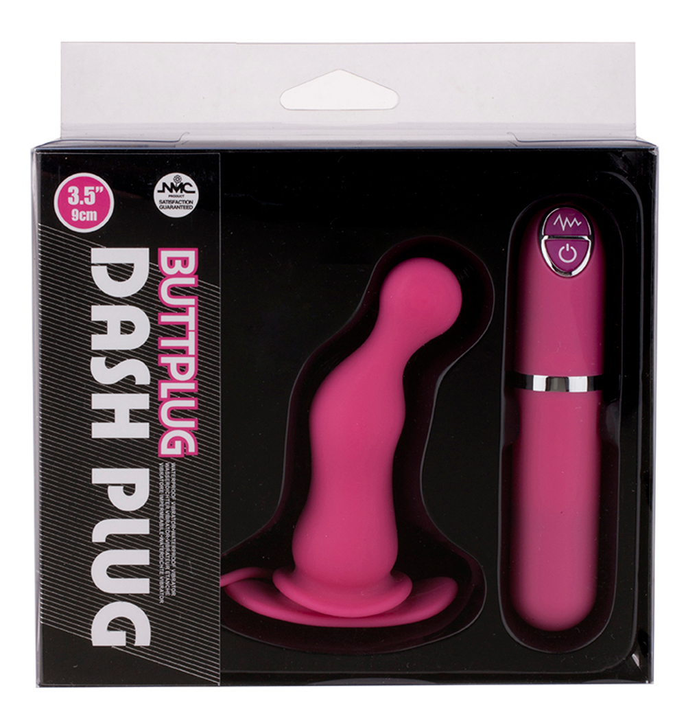 Розовая вибровтулка Dash Butt Plug With Mini Controller II - 9 см. (Цвет: розовый)