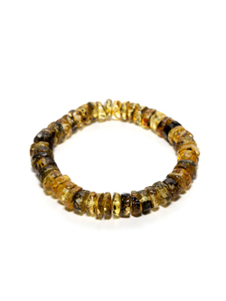 Браслет из цельного калининградского янтаря, диаметр бусин 1 см