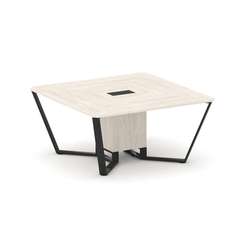 Steel Meet Стол переговорный квадратный KD-PR.B.SP-08 Денвер Светлый/Металл Черный 1600*1600*750