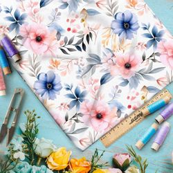 Ткань премиум шелк искусственный Армани акварельный цветник