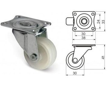 Опора колесная поворотная D30