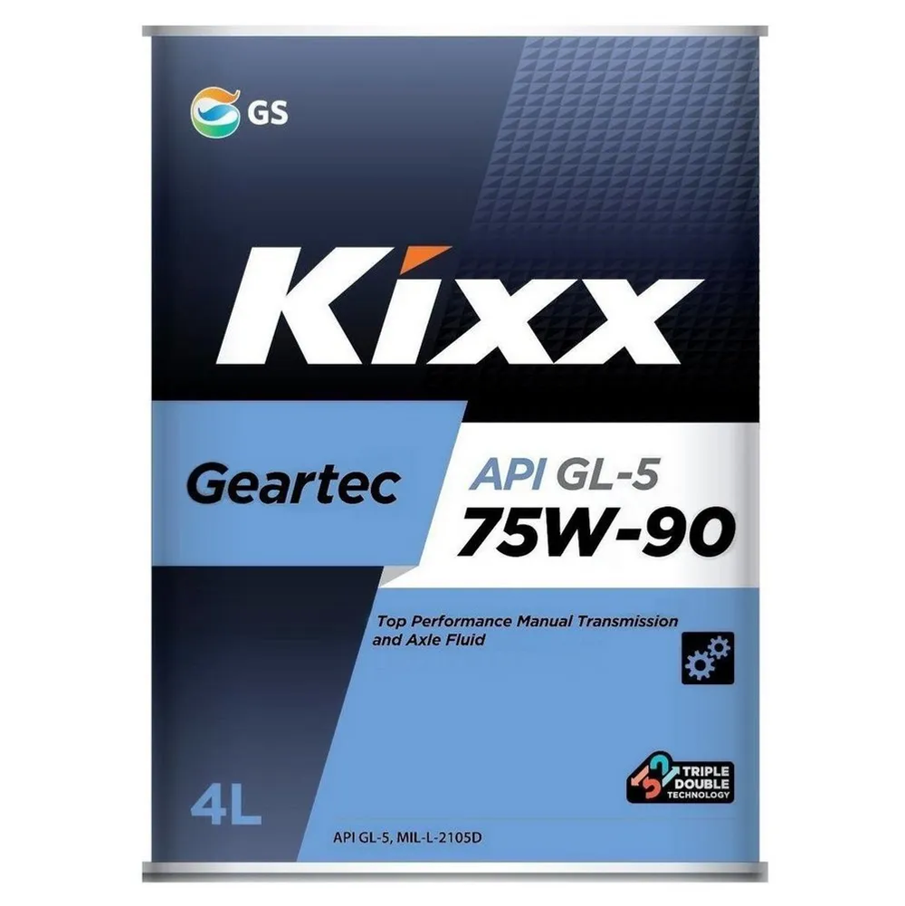 Трансмиссионное масло Kixx Geartec 75W-90 GL-5, полусинтетическое, 4 л