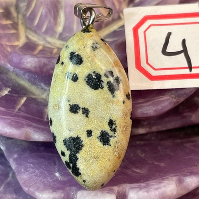 37145 Яшма далматин Кулон овал 25мм