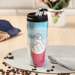 Термокружка пластик, 0.38 л, Daniks, Жест любви, YYCF001-20