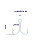 Крючки рыболовные Saikyo 7056 TN 3X № 1 (25шт) тройник