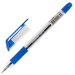 Ручка шариковая масляная с грипом STAFF "OBP-279", СИНЯЯ, игольчатый узел 0,7 мм, линия письма 0,35 мм, 142988
