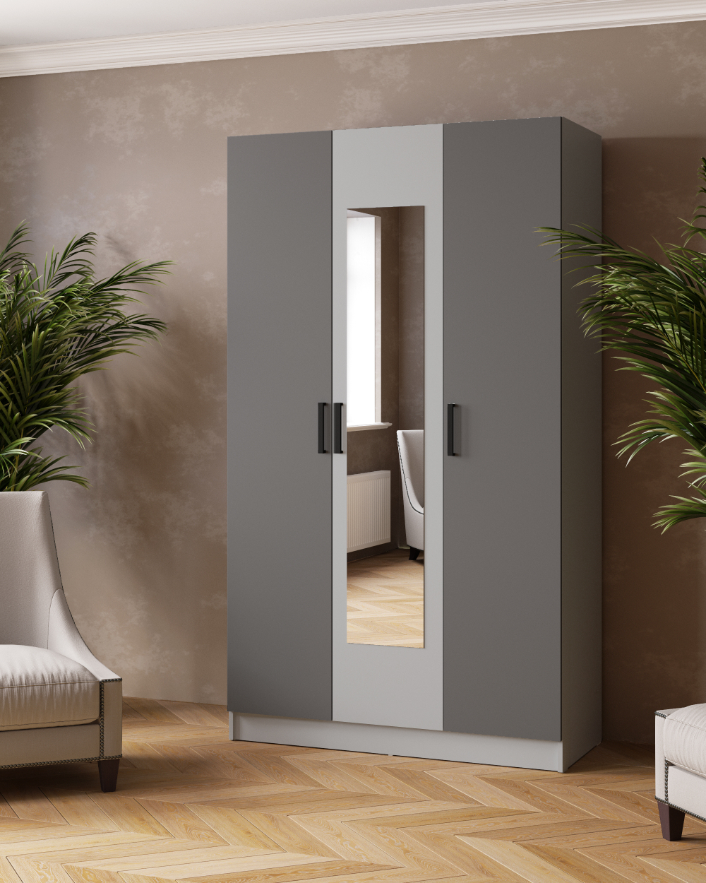 Шкаф Ларс 1,2 с зеркалом (МБ3)