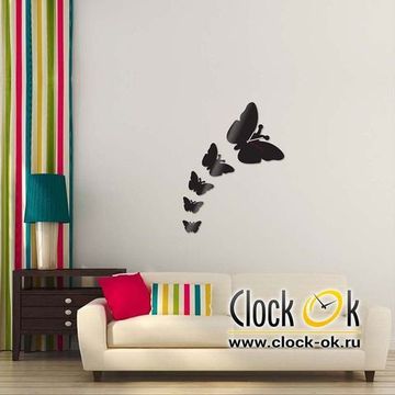 Настенные часы Пять бабочек