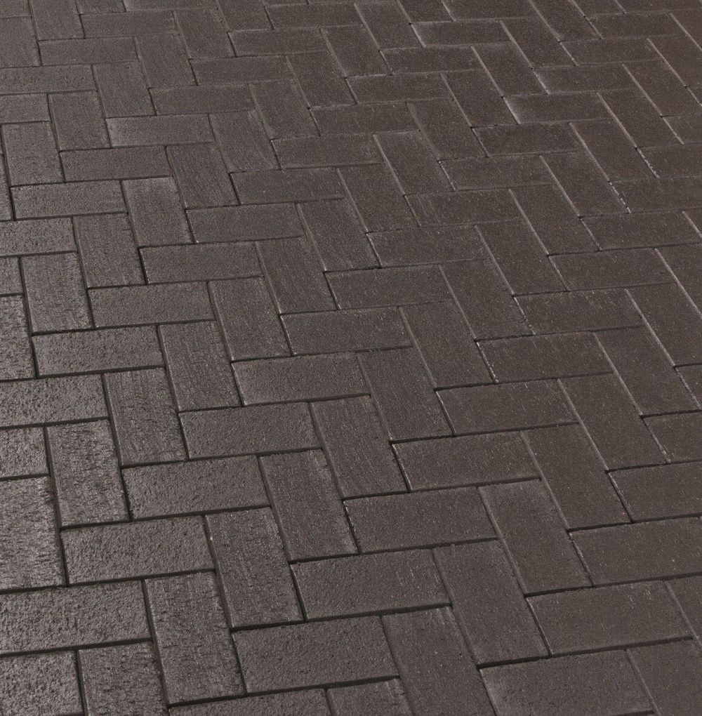 Feldhaus Klinker - P609KDF, Umbra ferrum, антрацитовый с фиолетовым нагаром, с оттенками, 200x100x52 - Клинкерная тротуарная брусчатка