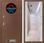 Дверь с терморазрывом Входная Лабиринт Термо Магнит С зеркалом Максимум Сандал белый