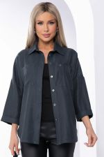 Рубашка из микровельвета (темно-серая) Б8276 LT Collection (Акция)