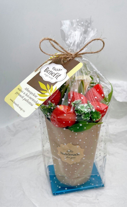 Мини букет «Клубника - крафт»