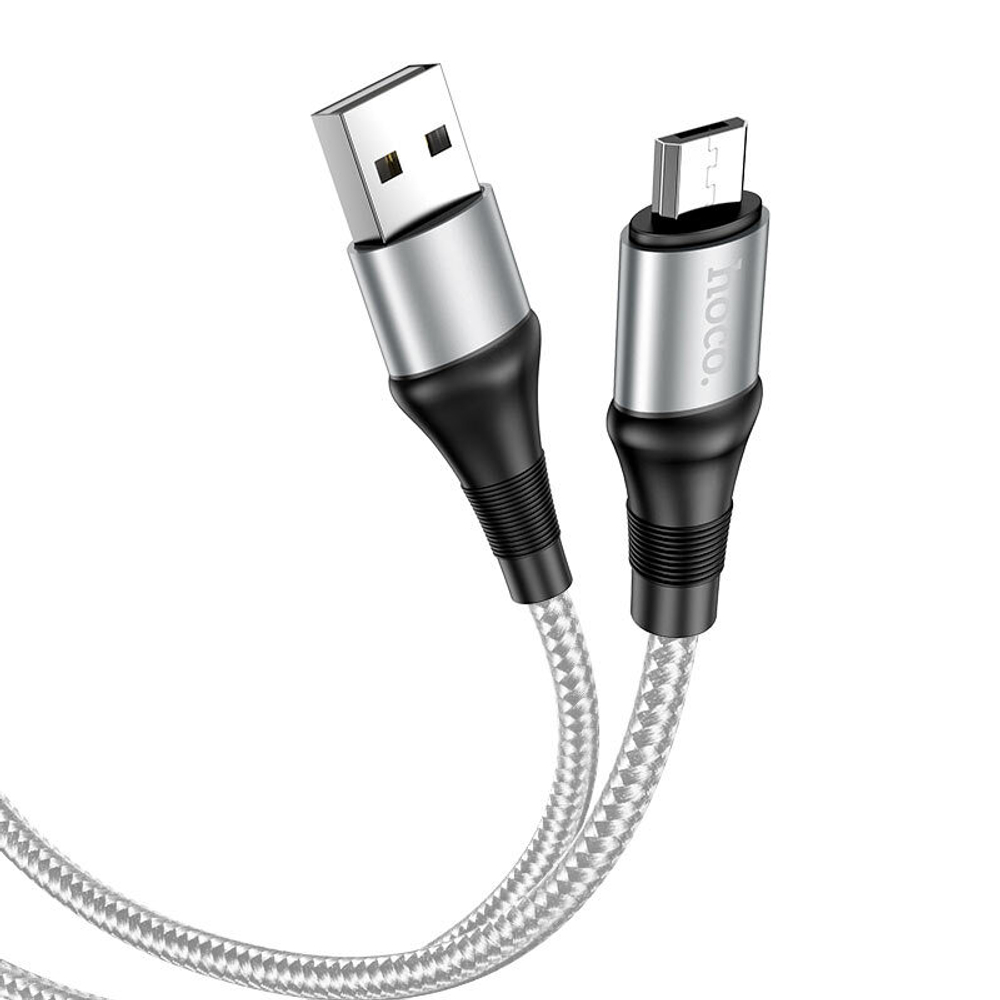 Кабель HOCO X50 USB-microUSB 2.4A 1м Nylon Gray