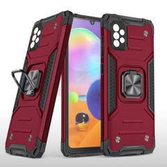Противоударный чехол для Samsung Galaxy A73 красный с пластиной для магнитного автодержателя и кольцом подставкой / чехол накладка для телефона Самсунг Галакси А73 трансформируется в подставку