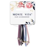 Резинки для волос НАБОР 5 шт., 0,3х14 см, с бусинкой, чёрный, фиолетовый, бежевый, MONTE VITA, 457042