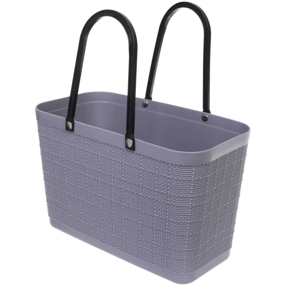 Корзинка хозяйственная «ФОЛЬК», цвет пудровый серый, 32.5*18*37см (лейбл)