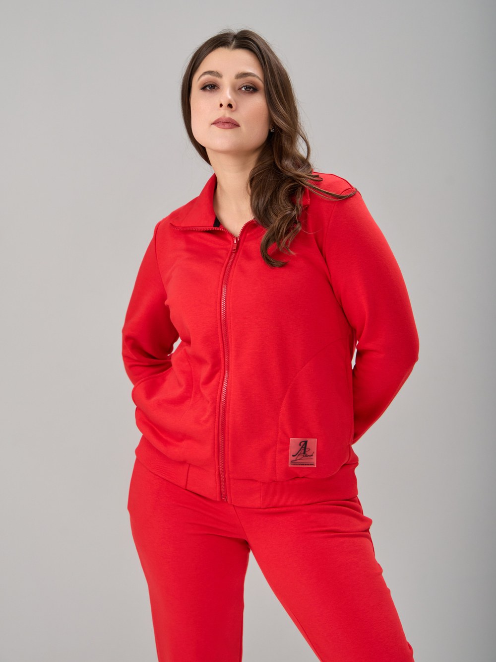 Костюм с брюками КБфп-584/красный-н