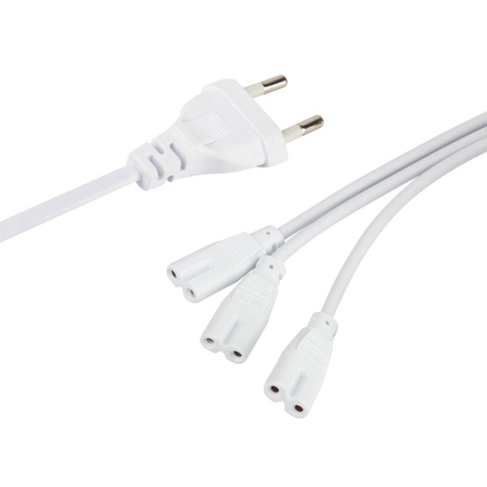 Разветвитель сетевой для линейных светильников ЭРА 3х IEC C7 2pin 2m для подключения 3 светильников | Аксессуары для фито светильников