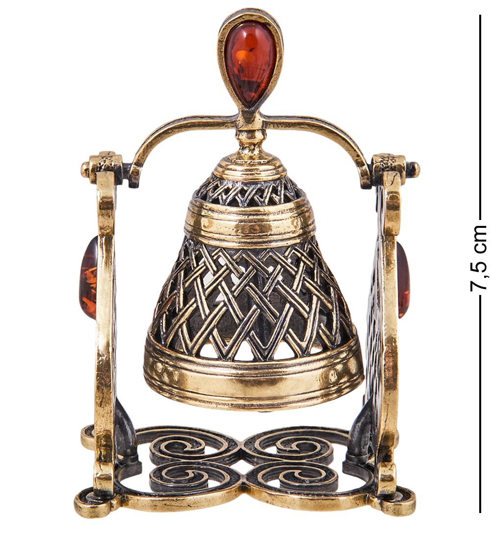 AM-3891 Колокольчик «Царский» (латунь, янтарь)