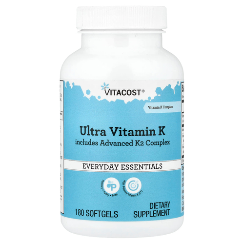 Vitacost, Ultra Vitamin K содержит улучшенный комплекс с витамином K2, 180 капсул