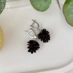 LEFIREL' Серьги серебряные женские "Шишечки" с бусинами из муранского стекла / ювелирные украшения из родированного серебра 925