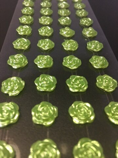 Стразы самоклеющиеся Розы Салатовые d=9 мм 72 шт