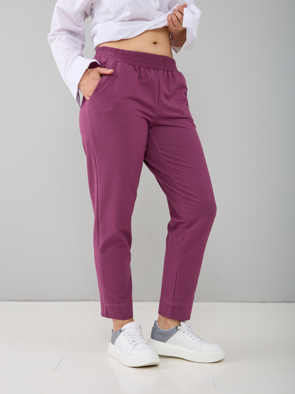 Брюки Бдж-129/бордо-джинс