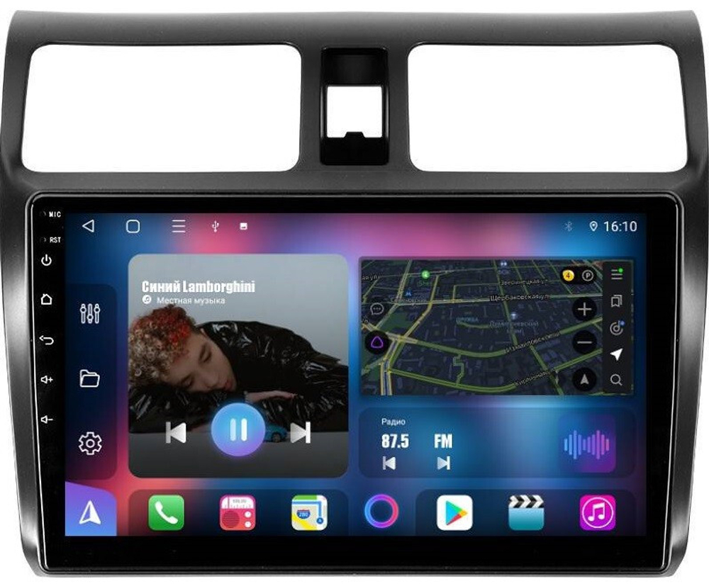 Магнитола для Suzuki Swift 2004-2010 - FarCar 3056M монитор 10" QLED на Android 13, 8 ядер (TS18), CarPlay, 4G SIM-слот