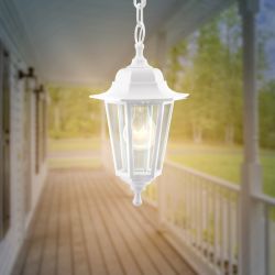 Садово-парковый светильник ЭРА НСУ 06-60-001 белый 6 гранный подвесной IP44 Е27 max60Вт