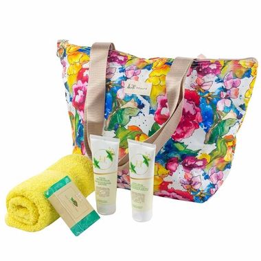 Набор Алоэ и Зеленый чай(термосумка LT-BS2.полотенце в ассотрименте.крем бальзам для рук.крем бальзам для ног.мыло мята и чайное дерево) La and Te beaute LT-23Bag