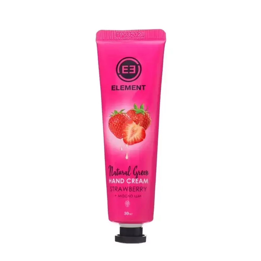 Крем для рук с клубникой и маслом ши ELEMENT Hand Cream Natural Green 30 мл