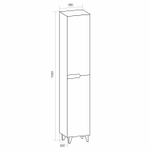 Пенал "ОРИОН-35" универсальный 2 створки белый/графит (350*1920*320) (ПВХ)