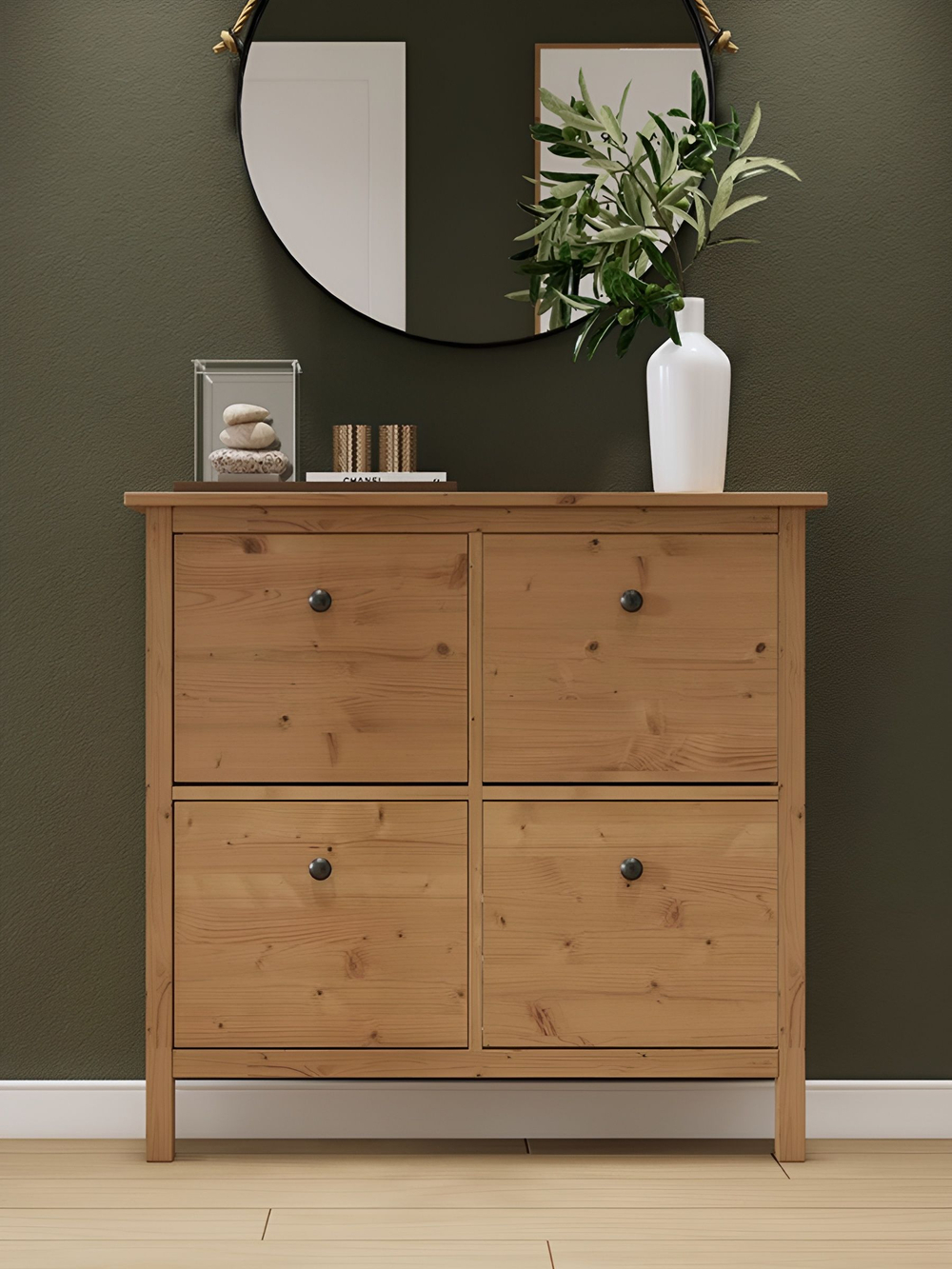 IKEA Обувница 3 ящ, HEMNES 89х127х30, белая, из массива сосны, КЫМОР (ХЕМНЭС ИКЕА)