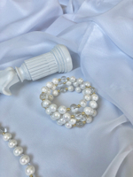 Многослойный браслет Memory, жемчуг Майорка и горный хрусталь