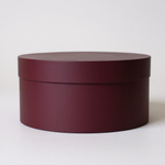 Плотная короткая круглая коробка(без ручек). Цвет: Бордовый.
