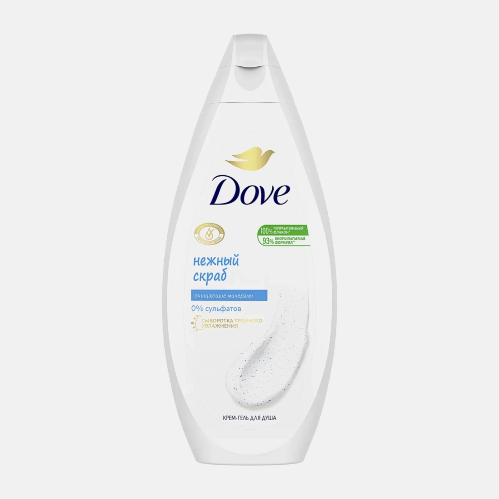 Гель-скраб для душа Дав Нежное обновление 250мл