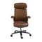 Офисное поворотное кресло 4211 из экокожи коричневого цвета