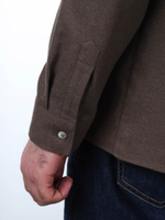 Сорочка мужская ZEER длинный рукав, цвет коричневый, хлопок/пэ 58041 22